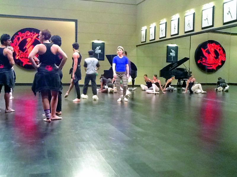 A rehearsal hall in a dance academy, constructed for ABCD